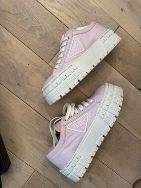 Prada Light Pink Chunky-Soled Sneakers